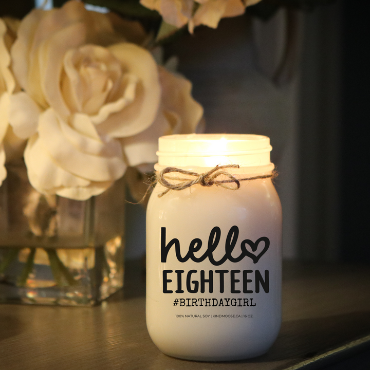 Hello Eighteen Candle for Birthday Girl