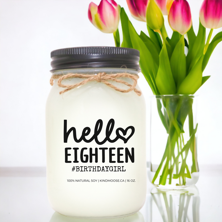 Hello Eighteen Candle for Birthday Girl