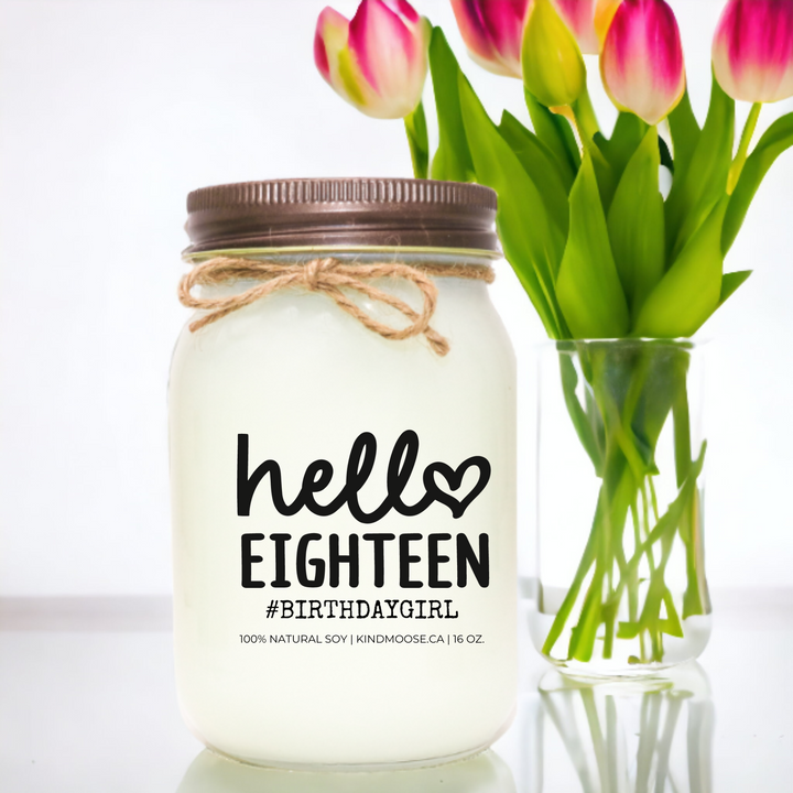 Hello Eighteen Candle for Birthday Girl