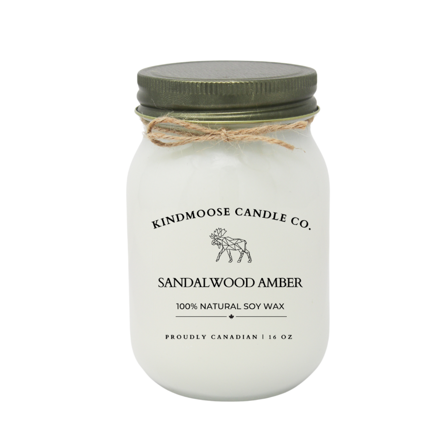SANDALWOOD AMBER Soy Wax Candle 16 oz
