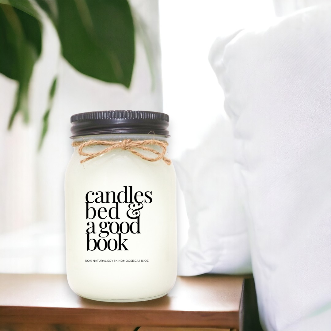 16 oz Scented Soy Candle in Mason Jar - Black  Lid - Choose from a variety of scents