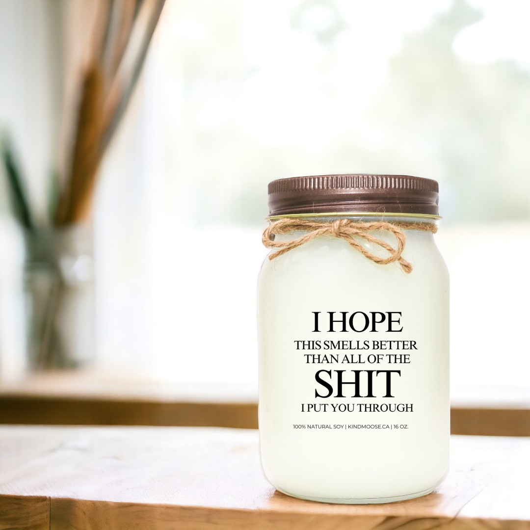 I hope this smells better than  the shit I put you through.