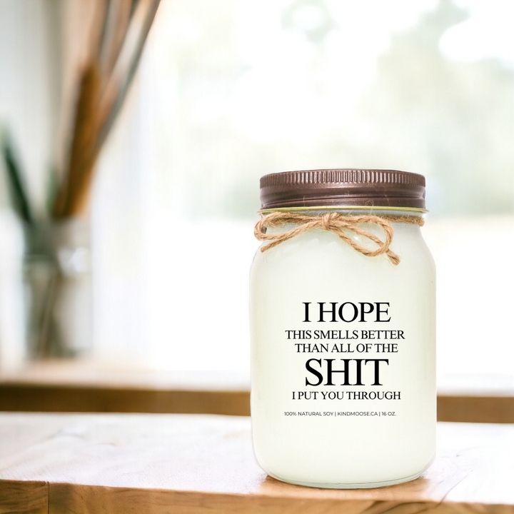 I hope this smells better than  the shit I put you through.