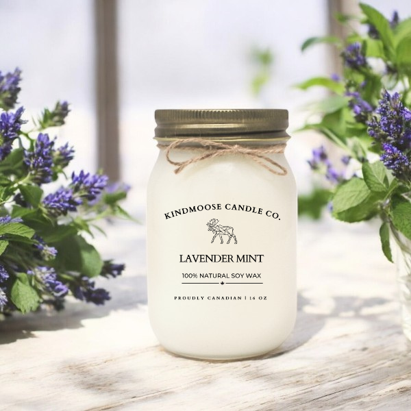 LAVENDER MINT Soy Wax Candle 16 oz