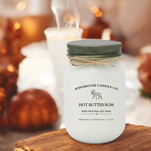 HOT BUTTERED RUM Soy Wax Candle 16 oz