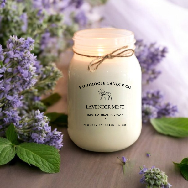 LAVENDER MINT Soy Wax Candle 16 oz