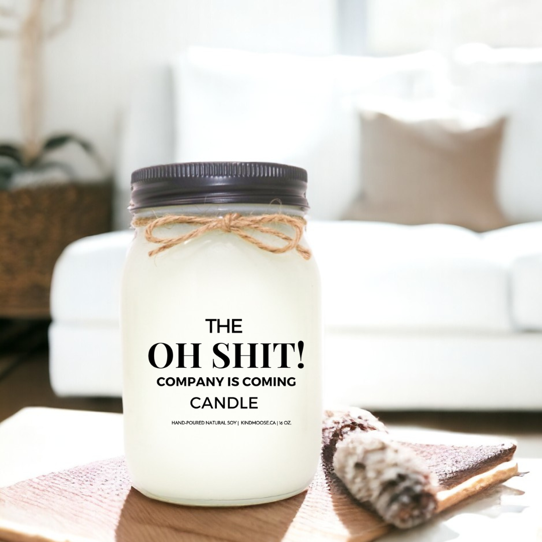 KINDMOOSE CANDLE CO 16 oz Candle Cranberry Spice / 16 oz "Oh Shit" Company is Coming Soy Candles -  "Oh Shit" Company is Coming