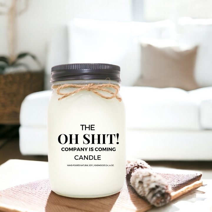 KINDMOOSE CANDLE CO 16 oz Candle Cranberry Spice / 16 oz "Oh Shit" Company is Coming Soy Candles -  "Oh Shit" Company is Coming
