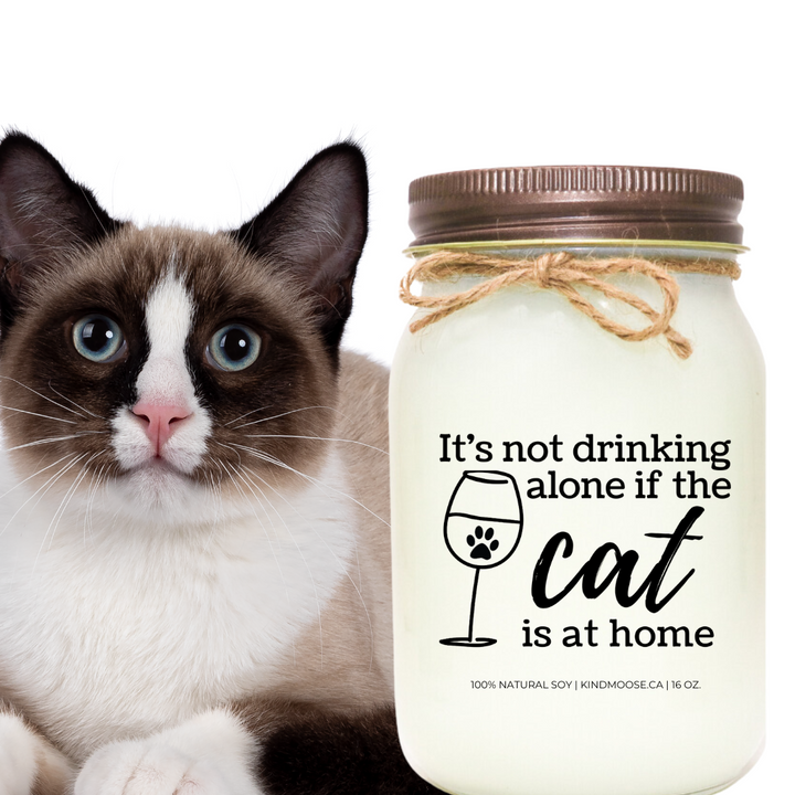 IT'S NOT DRINKING ALONE IF THE CAT IS HOME