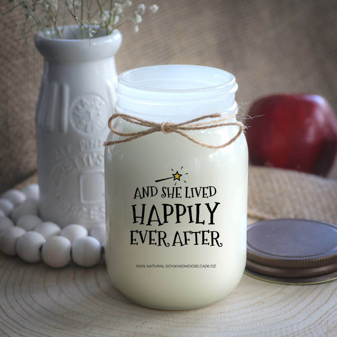 KINDMOOSE CANDLE CO 16 oz Candle And She Lived Happily Ever After And She Lived Happily Ever After - Divorce Gifts