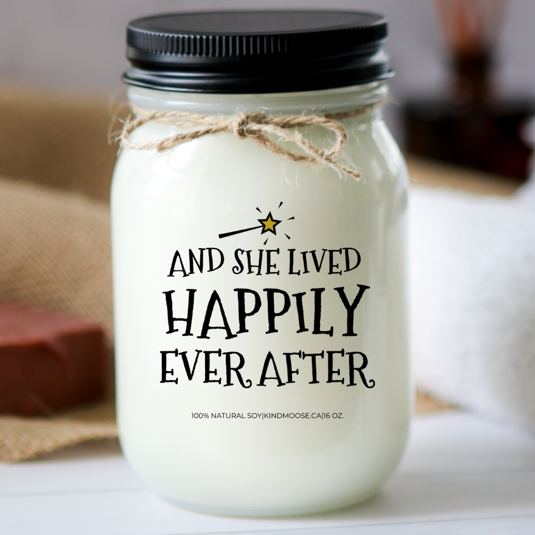KINDMOOSE CANDLE CO 16 oz Candle And She Lived Happily Ever After And She Lived Happily Ever After - Divorce Gifts
