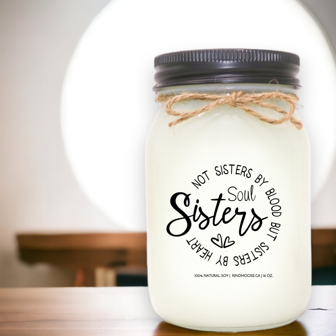 KINDMOOSE CANDLE CO 16 oz Candle Apple Harvest / Black Not Sisters By Blood But Sisters By Heart