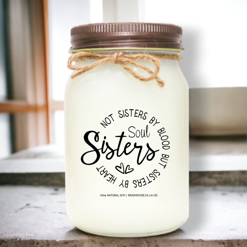 KINDMOOSE CANDLE CO 16 oz Candle Apple Harvest / Distressed Bronze Not Sisters By Blood But Sisters By Heart