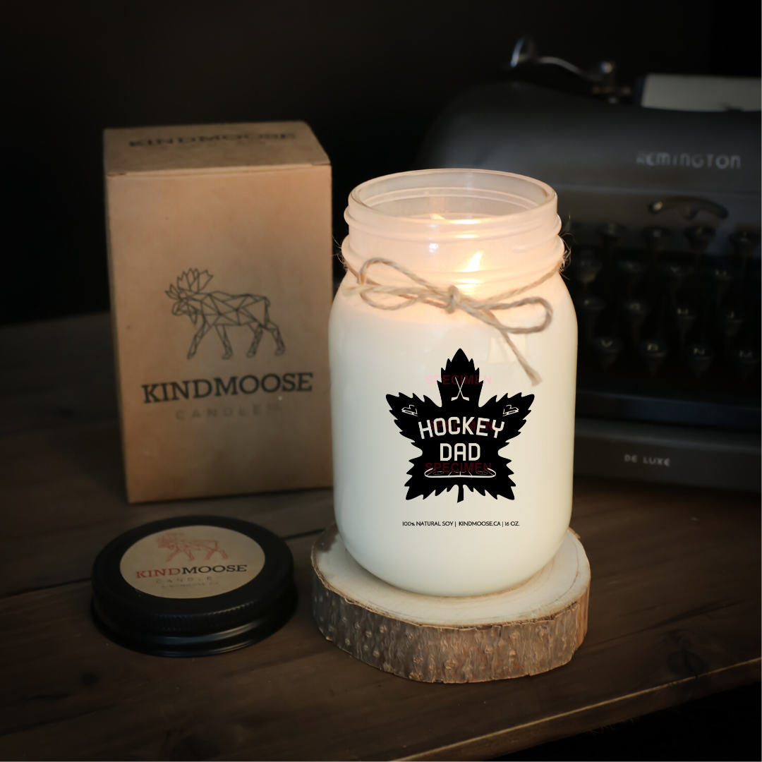 KINDMOOSE CANDLE CO 16 oz Candle Hockey Dad
