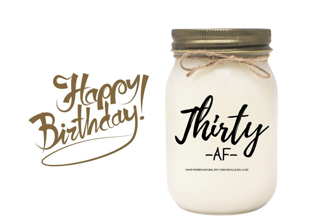 KINDMOOSE CANDLE CO 16 oz Candle 30 AF  - (30, 40, 50 Birthday) Funny Birthday Candle - Soy Candles