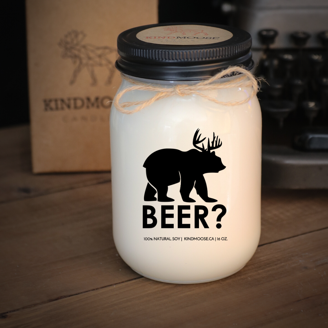 KINDMOOSE CANDLE CO 16 oz Candle Apple Cider / Black Beer?