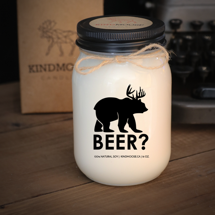 KINDMOOSE CANDLE CO 16 oz Candle Apple Cider / Black Beer?