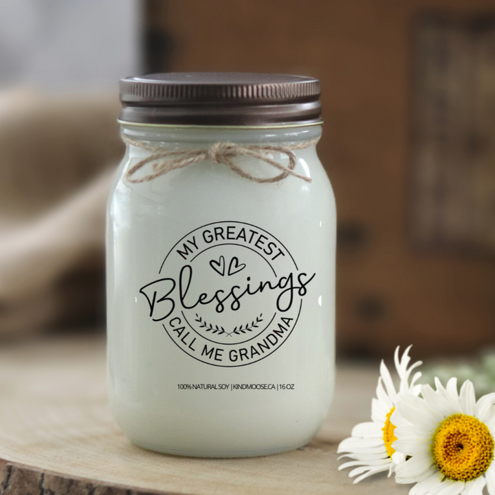 KINDMOOSE CANDLE CO 16 oz Candle Apple Cider / Distressed Bronze My Greatest Blessings Call Me Grandma