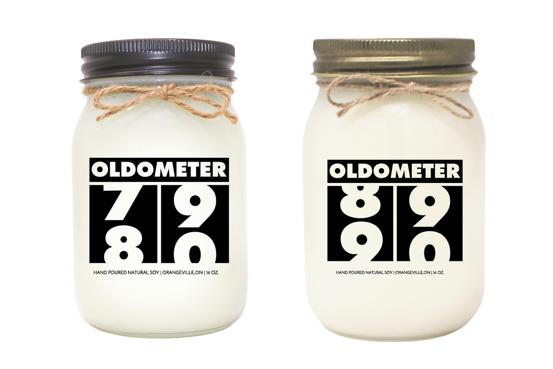 KINDMOOSE CANDLE CO 16 oz Candle Apple Pie / Black / 80th Birthday Birthday Odometer, - Celebrating 40th, 50th , 60th, 80th & 90th Birthdays