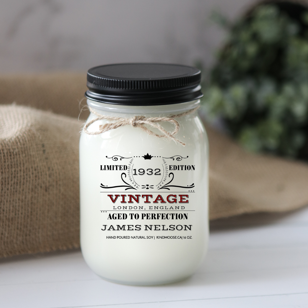 KINDMOOSE CANDLE CO 16 oz Candle Apple Pie / Black Birthday - Limited Edition, Aged to Perfection (Customized)