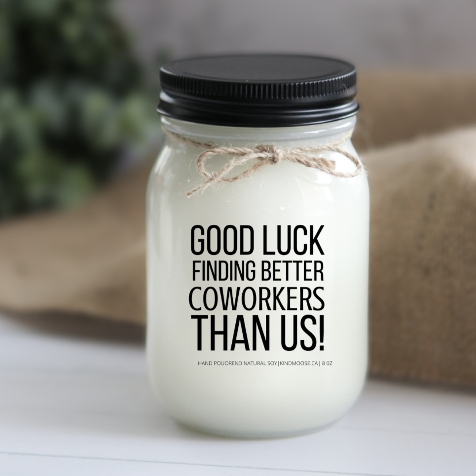 KINDMOOSE CANDLE CO 16 oz Candle Apple Pie / Black Good Luck Finding Better Coworkers Thanks Us Just Because Your Are F-ING Awesome Funny Gifts