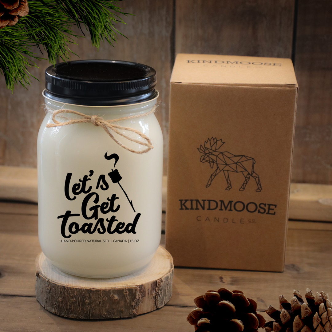 KINDMOOSE CANDLE CO 16 oz Candle Apple Pie / Black Lets Get Toasted Let's Get Baked - Organic Soy Candles Hand poured in Orangeville, Ontario