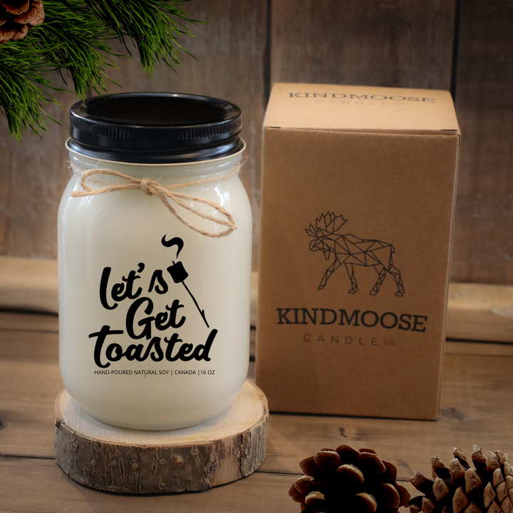 KINDMOOSE CANDLE CO 16 oz Candle Apple Pie / Black Lets Get Toasted Let's Get Baked - Organic Soy Candles Hand poured in Orangeville, Ontario