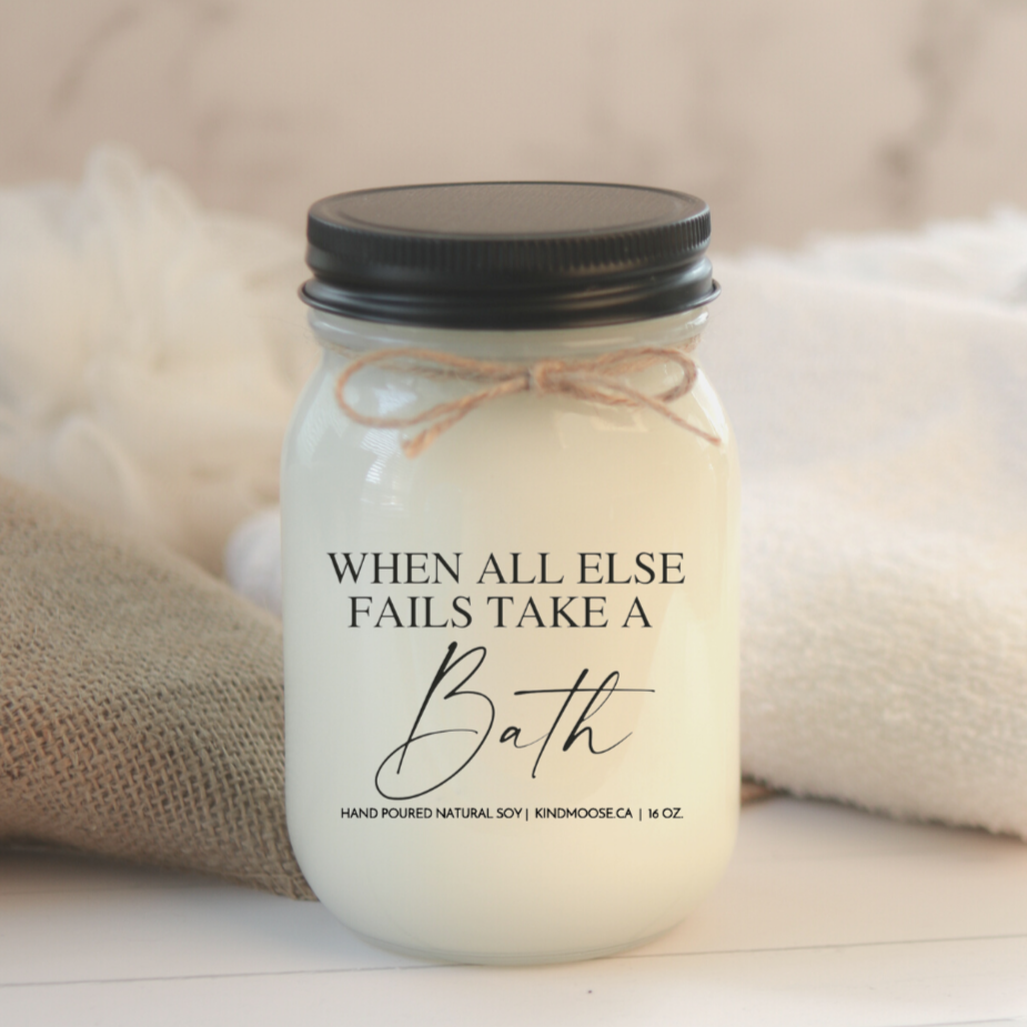KINDMOOSE CANDLE CO 16 oz Candle Apple Pie / Black When All Else Fails, A Take Bath