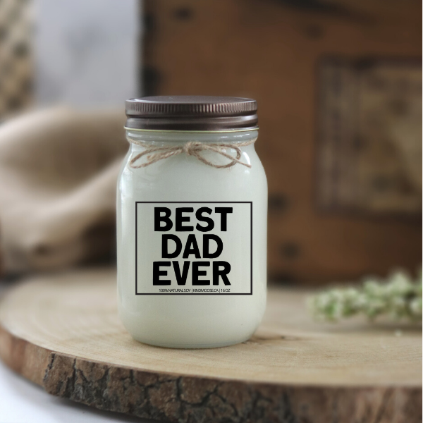 KINDMOOSE CANDLE CO 16 oz Candle Apple Pie / Distressed Bronze Best Dad Ever Best Dad Ever - Soy Candles, Hand poured in Orangeville, Ontario