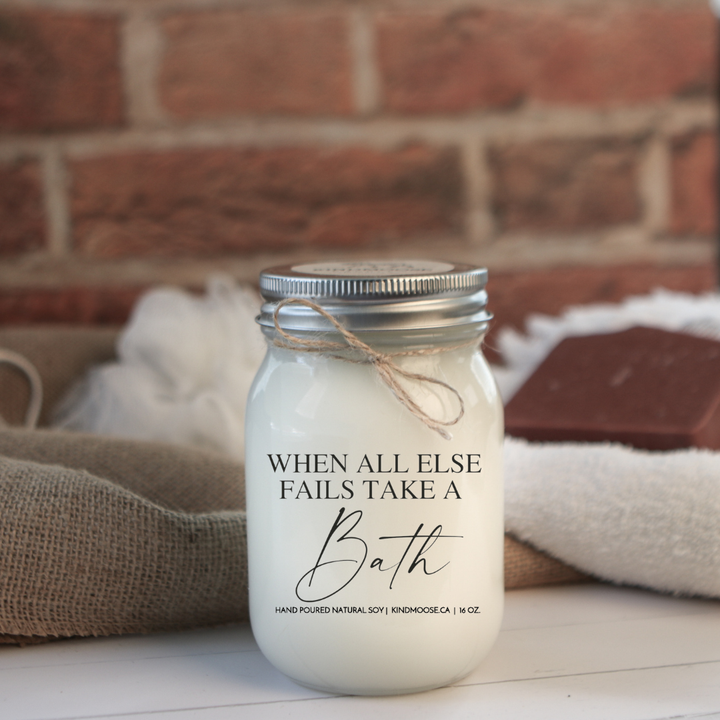 KINDMOOSE CANDLE CO 16 oz Candle Apple Pie / Silver When All Else Fails, A Take Bath