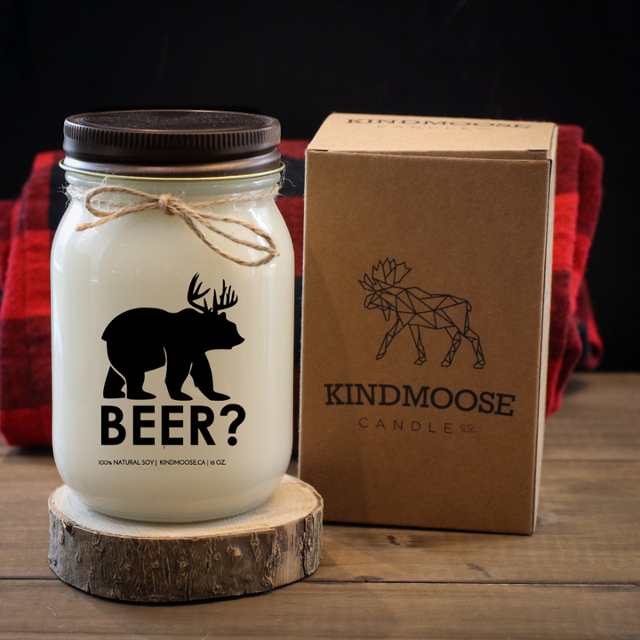 KINDMOOSE CANDLE CO 16 oz Candle Beer?
