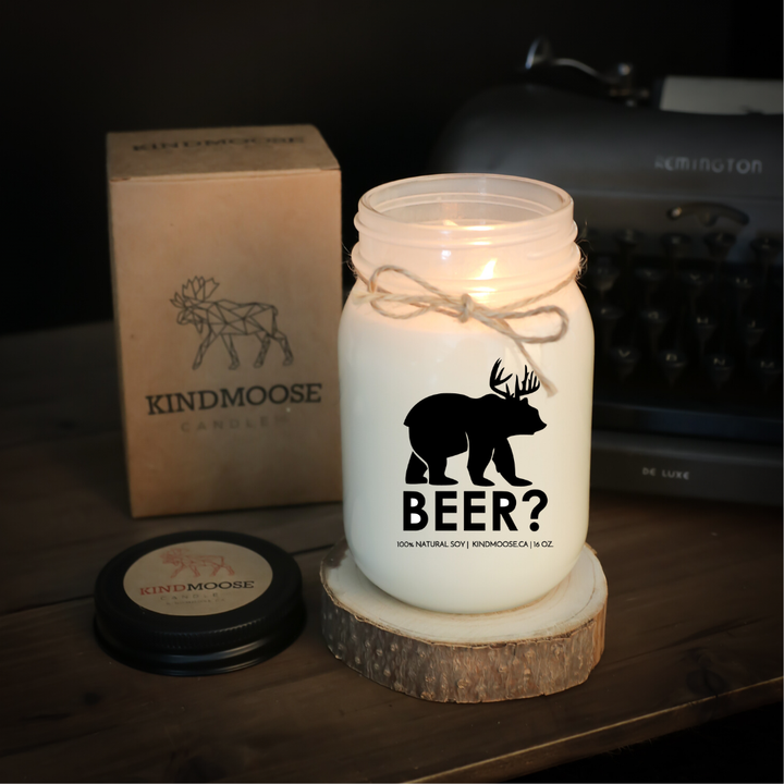 KINDMOOSE CANDLE CO 16 oz Candle Beer?