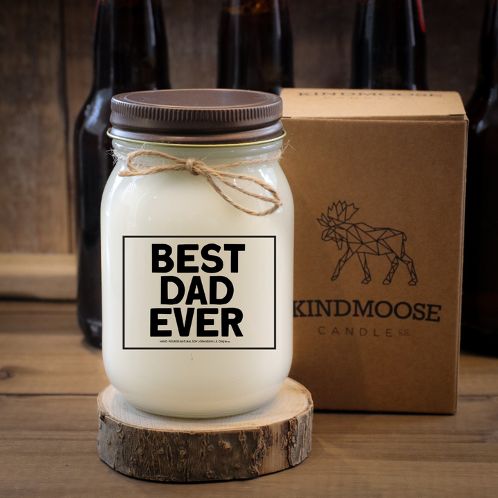 KINDMOOSE CANDLE CO 16 oz Candle Best Dad Ever Best Dad Ever - Soy Candles, Hand poured in Orangeville, Ontario