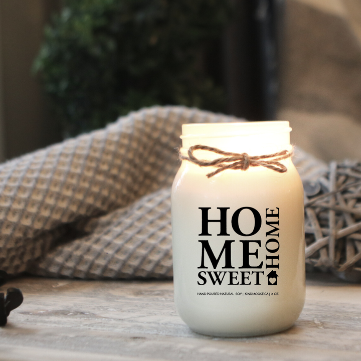 KINDMOOSE CANDLE CO 16 oz Candle Home Sweet Home Natural Soy Wax Candles - The KINDMOOSE Candle Co. Orangeville, ON