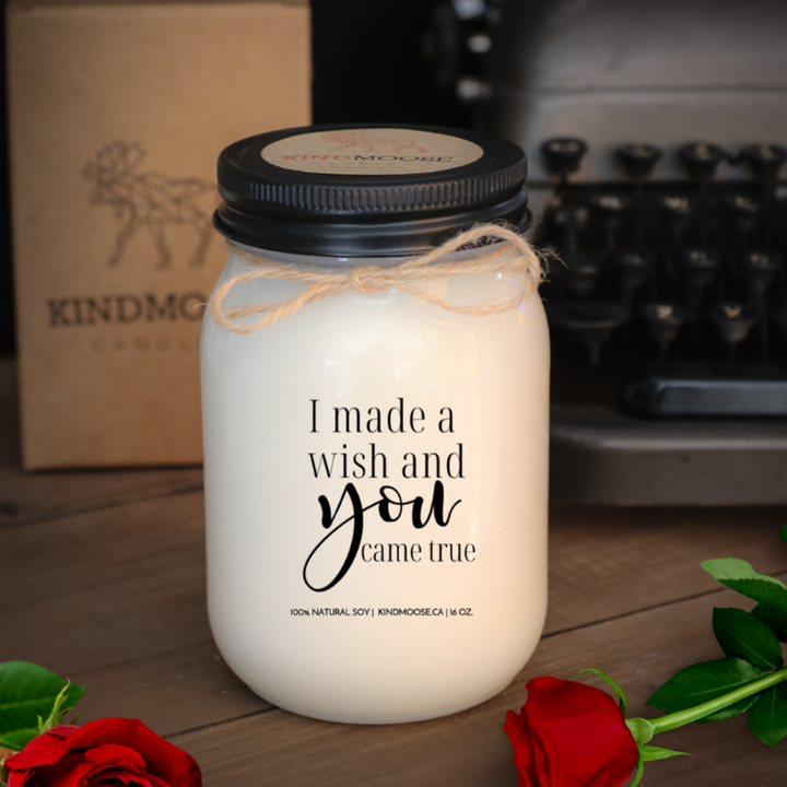 KINDMOOSE CANDLE CO 16 oz Candle I made a wish and YOU came true Winter Sucks!