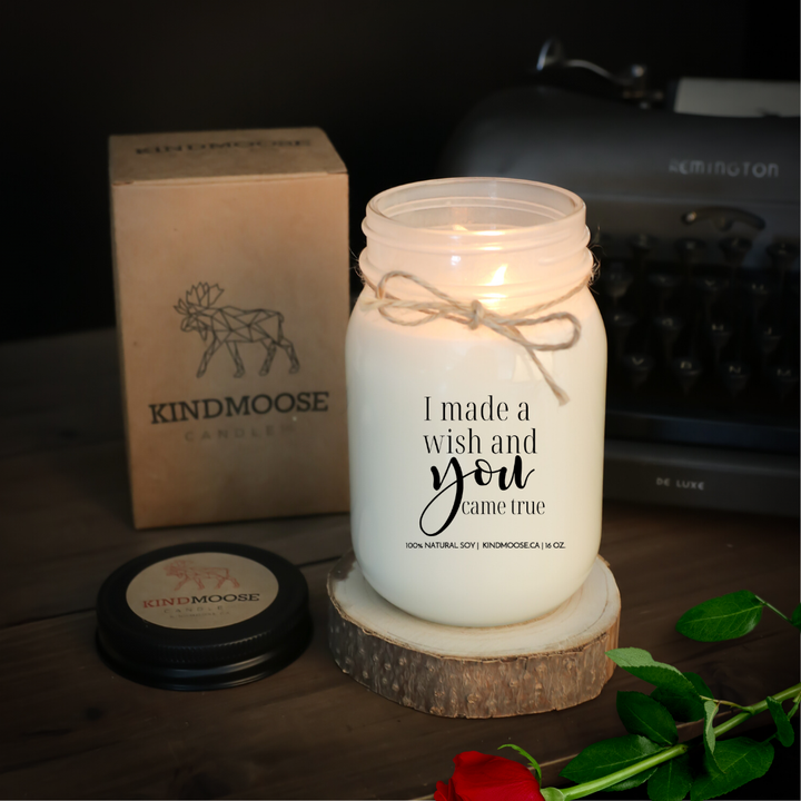 KINDMOOSE CANDLE CO 16 oz Candle I made a wish and YOU came true Winter Sucks!