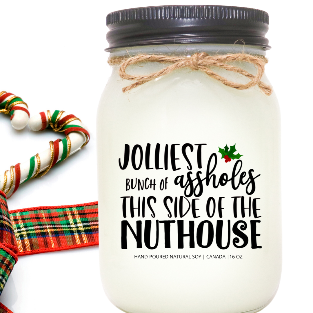 KINDMOOSE CANDLE CO 16 oz Candle Jolliest Bunch of A- holes this side of the Nuthouse Baby It's Cold Outside -Soy Candles Orangeville, Ontario