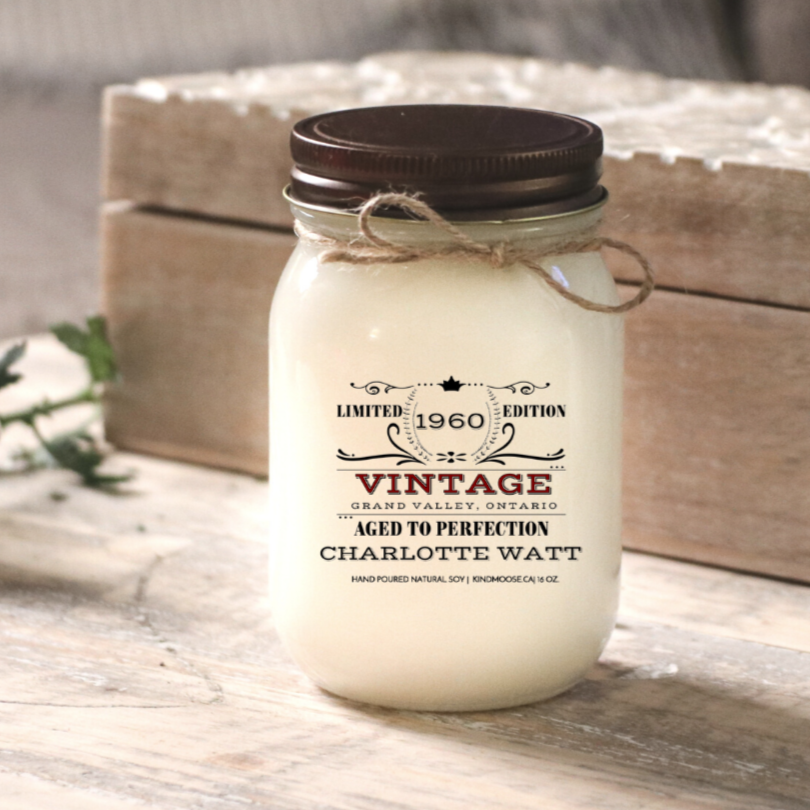 KINDMOOSE CANDLE CO 16 oz Candle Lemon Cheesecake / Distressed Bronze Birthday - Limited Edition, Aged to Perfection (Customized)