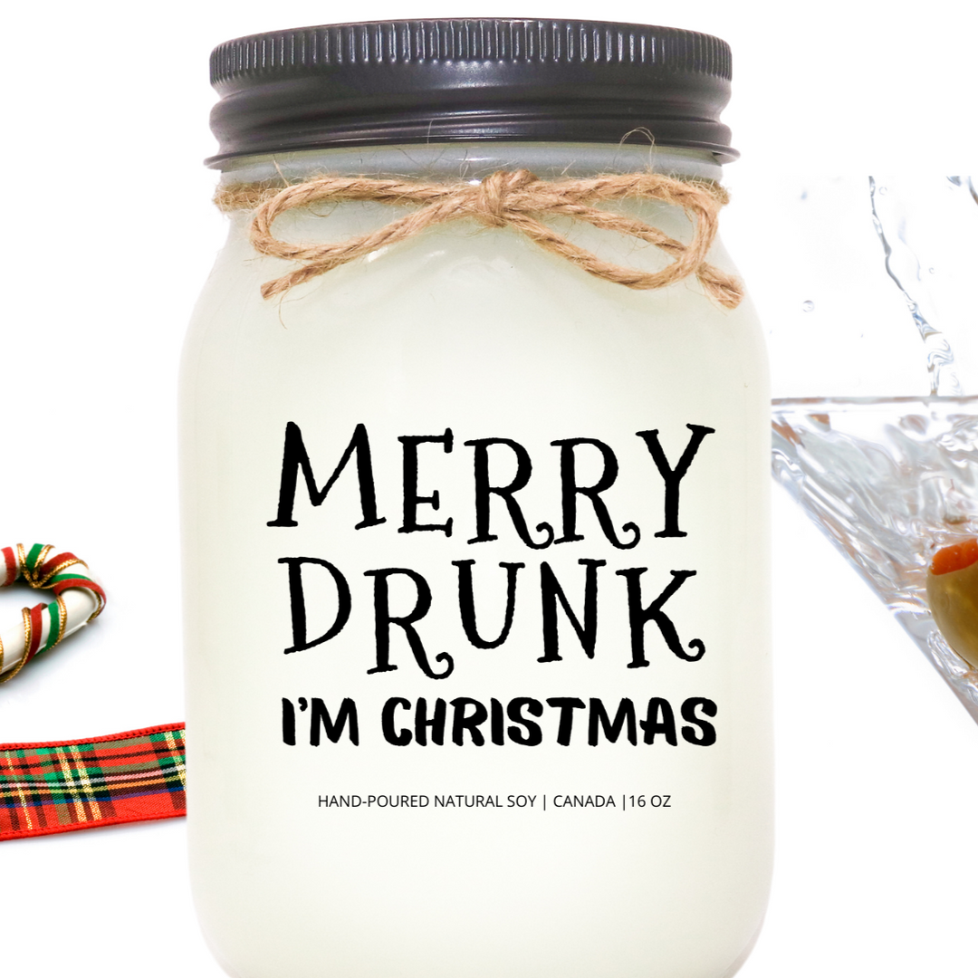 KINDMOOSE CANDLE CO 16 oz Candle Merry Drunk, I'm Christmas One of Kind Gifts -KINDMOOSE Co.  Soy Candles made in Canada