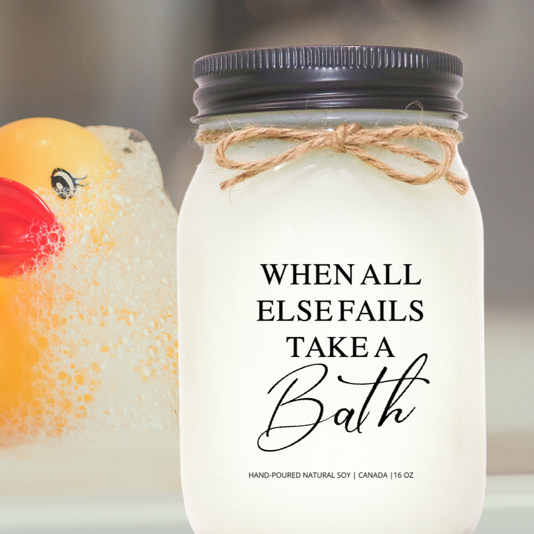 KINDMOOSE CANDLE CO 16 oz Candle When All Else Fails, A Take Bath