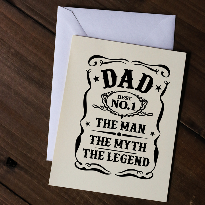 KINDMOOSE CANDLE CO Greeting Cards Dad - The Man the Myth, The Legend Dad - The Man the Myth, Customized Greeting Cards