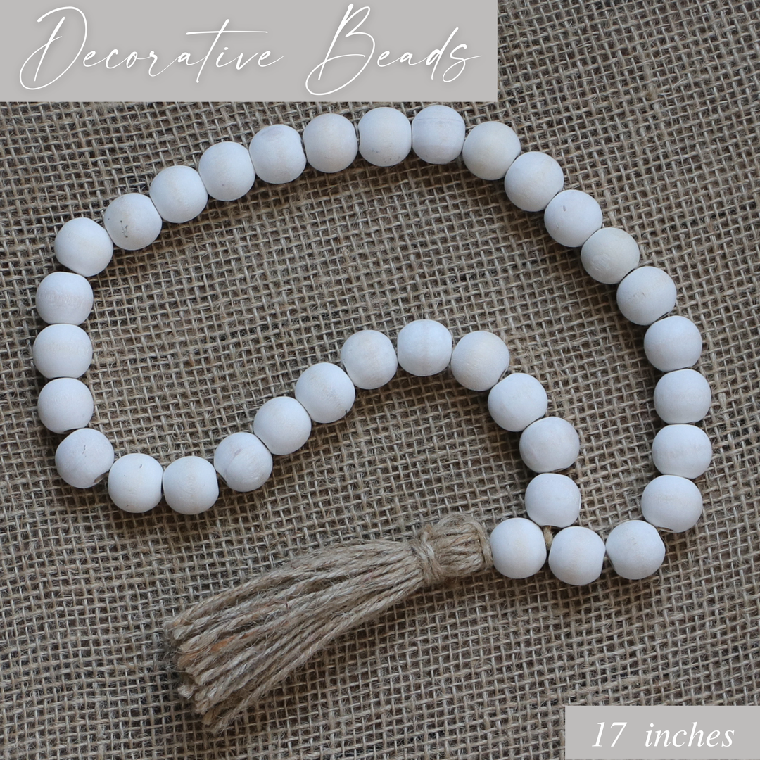 KINDMOOSE CANDLE CO Wick Trimmers Decorative Beads - Natural - Double Tassel - Large Beads