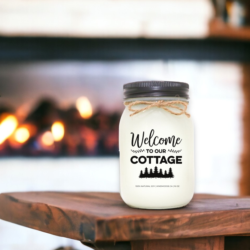 Welcome to our Cottage - Scented Soy Candle - Black Lid