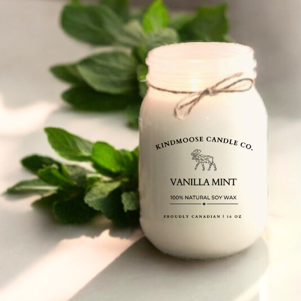 VANILLA MINT Soy Wax Candle 16 oz