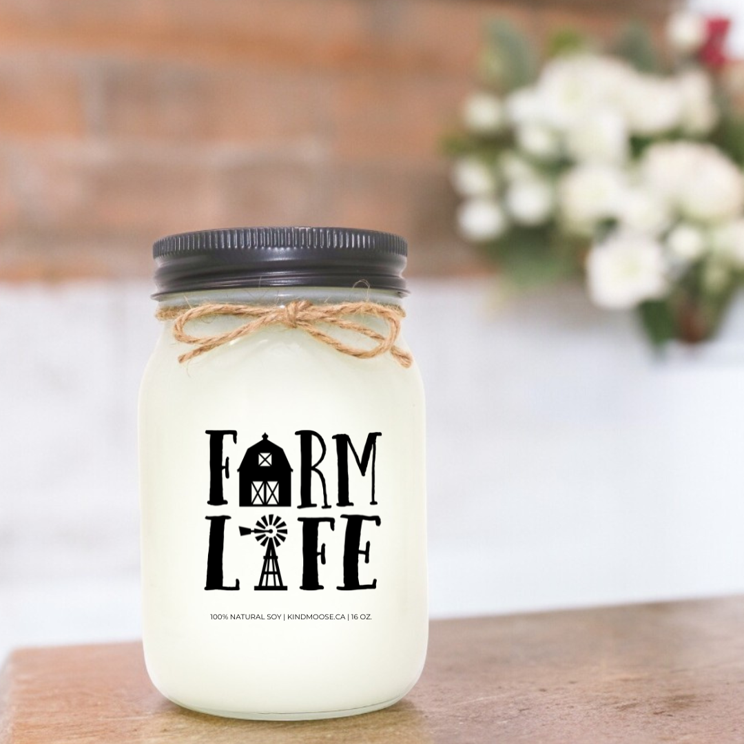 Farm Life - scented Soy Candle - Black Lid