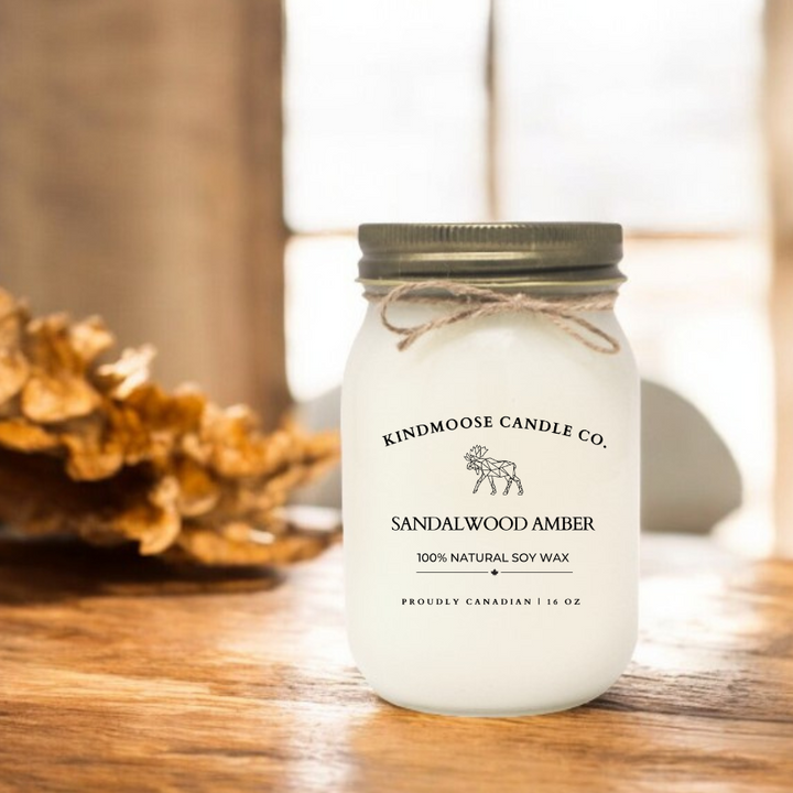 SANDALWOOD AMBER Soy Wax Candle 16 oz