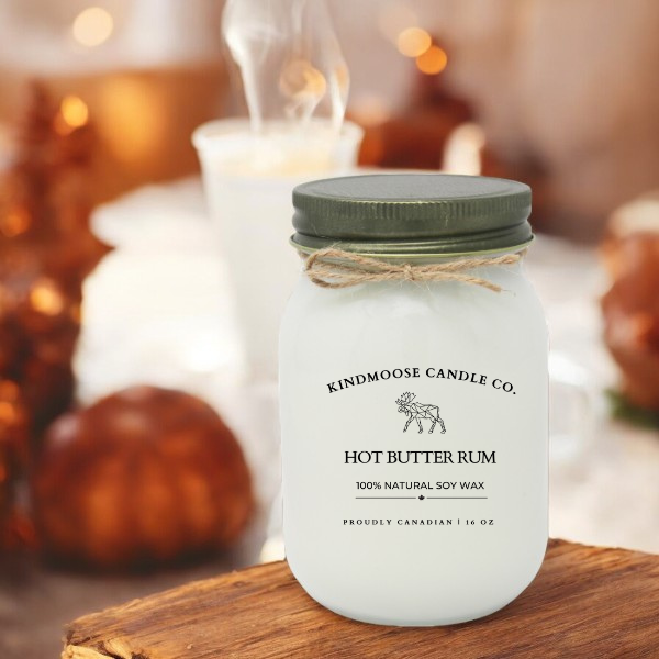 Hot Buttered Rum Soy Wax Candle 16 oz