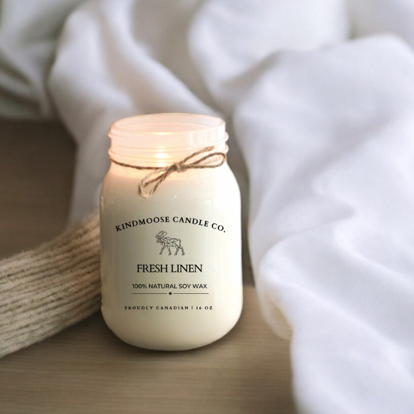 FRESH LINEN Soy Wax Candle 16 oz