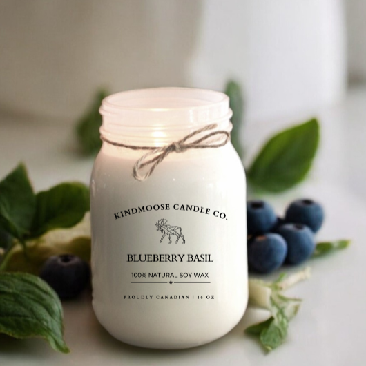 BLUEBERRY BASIL Soy Wax Candle 16 oz