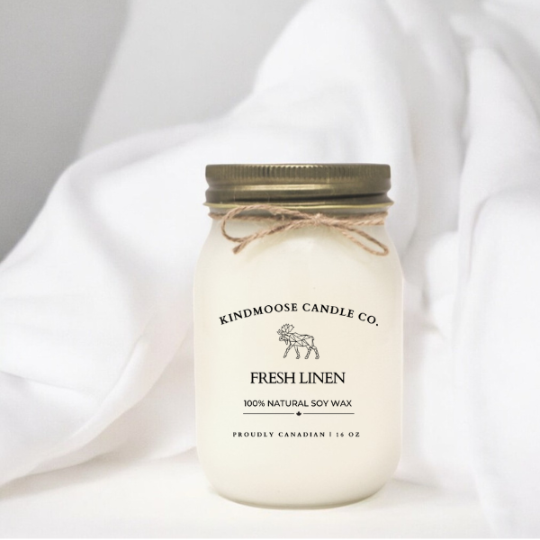 FRESH LINEN Soy Wax Candle 16 oz